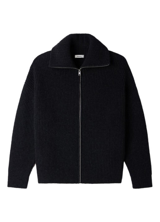 Sandro Ribgebreid vest in wolblend
