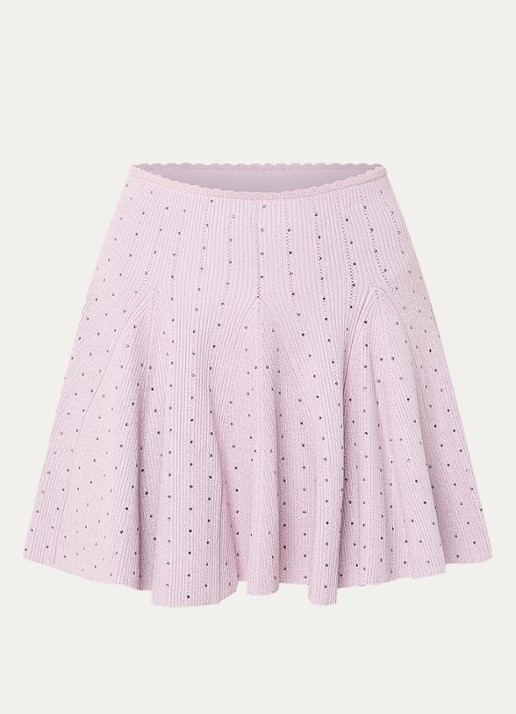 Sandro Ribgebreide minirok met strass - voorkant 2 lila
