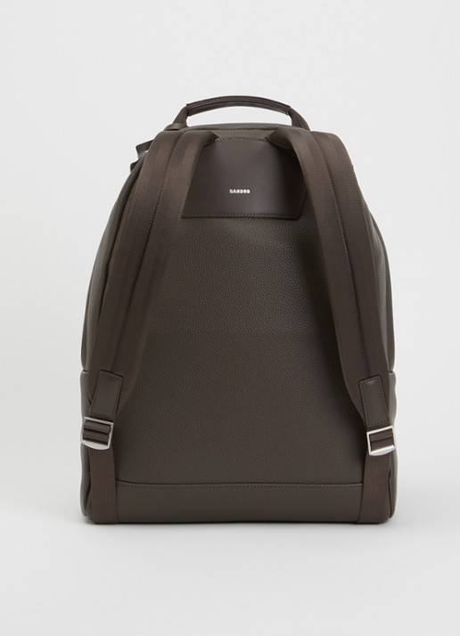 Sandro Rugzak met 13 inch laptopvak en logo - achterkant 3 taupe