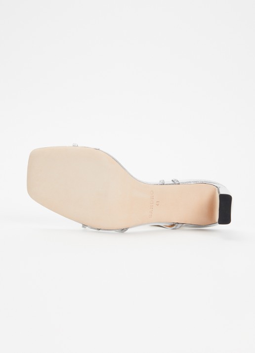 Sandro Sandalette van kalfsleer met metallic finish - detail 3 zilver