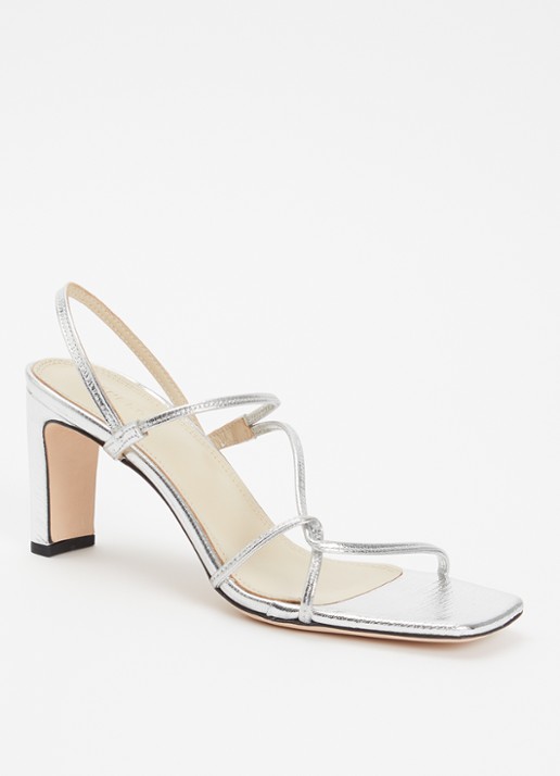Sandro Sandalette van kalfsleer met metallic finish
