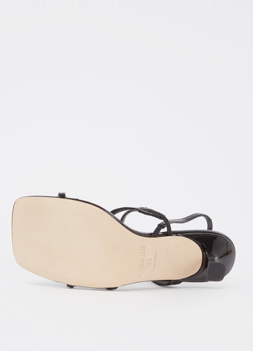 Sandro Sandalette van leer met lakfinish - detail 7 zwart