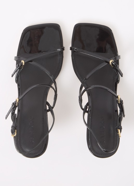 Sandro Sandalette van leer met lakfinish - detail 9 zwart