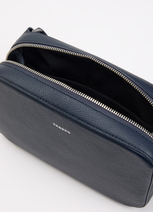 Sandro Schoudertas van imitatieleer - detail 4 donkerblauw