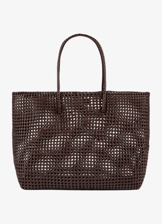 Sandro Shopper met gevlochten detail - achterkant donkerbruin