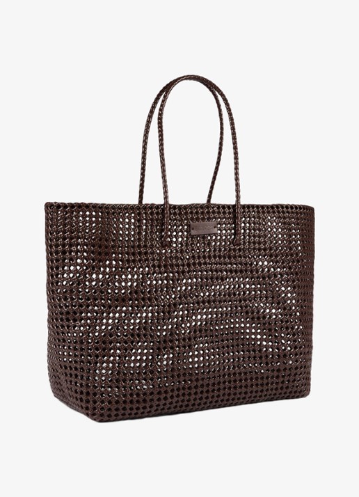 Sandro Shopper met gevlochten detail - detail 4 donkerbruin