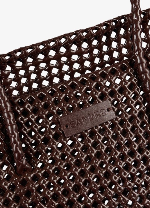 Sandro Shopper met gevlochten detail - detail 5 donkerbruin