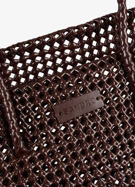 Sandro Shopper met gevlochten detail - detail 6 donkerbruin