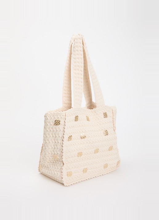 Sandro Shopper met studs - achterkant 3 beige