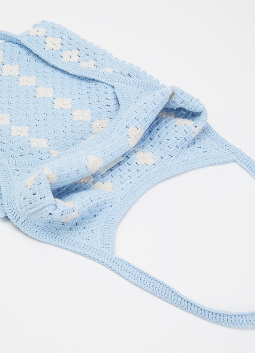Sandro Shopper van crochet - detail 4 lichtblauw
