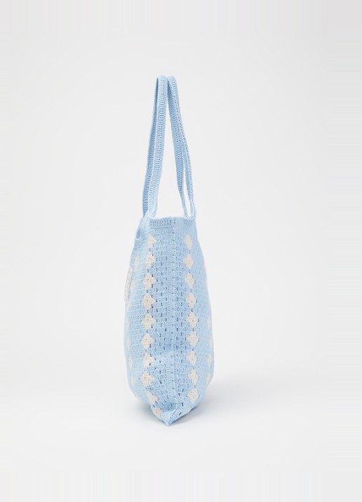 Sandro Shopper van crochet - detail 5 lichtblauw