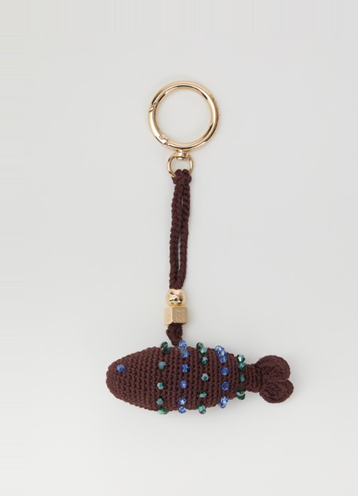 Sandro Sleutelhanger van crochet - voorkant bruin