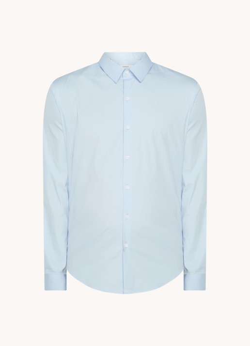 Sandro Slim fit overhemd met stretch - voorkant lichtblauw