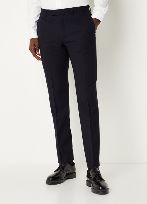 Sandro Slim fit pantalon van wol met persplooi