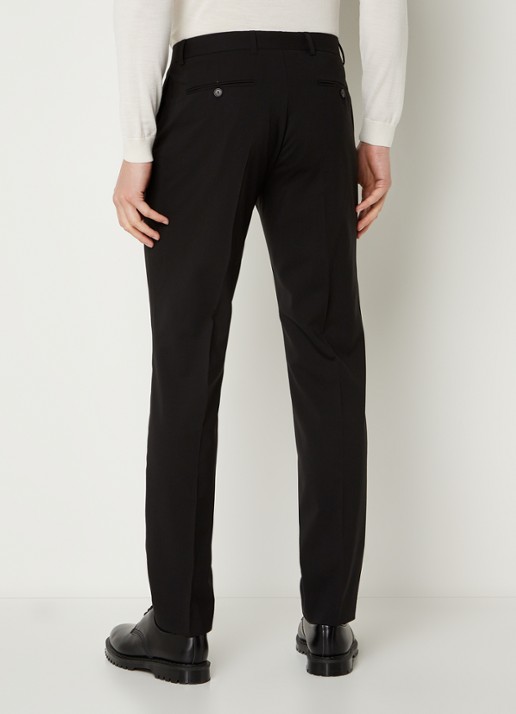 Sandro Slim fit pantalon van wol met steekzakken - achterkant 4 zwart