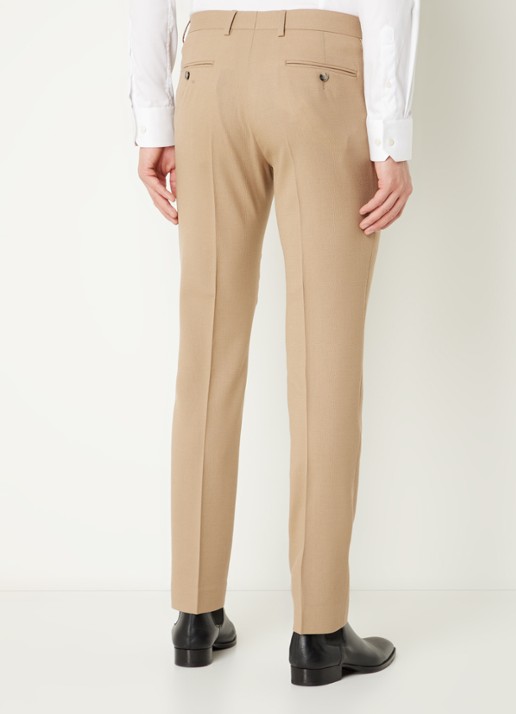 Sandro Slim fit pantalon van wol - achterkant 3 donkerbeige