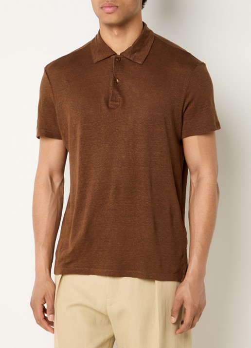 Sandro Slim fit polo van linnen