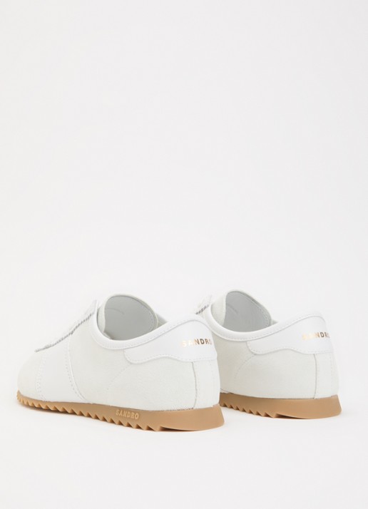 Sandro Sneaker van suède met details van leer - achterkant 9 wit