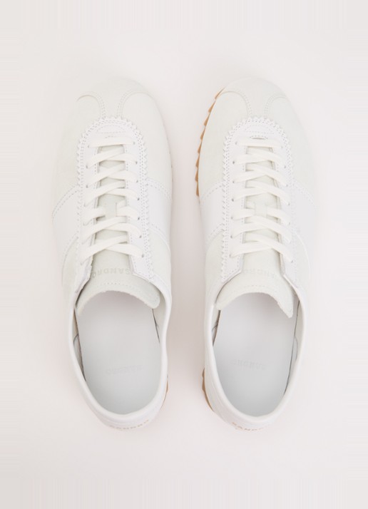Sandro Sneaker van suède met details van leer - detail 7 wit