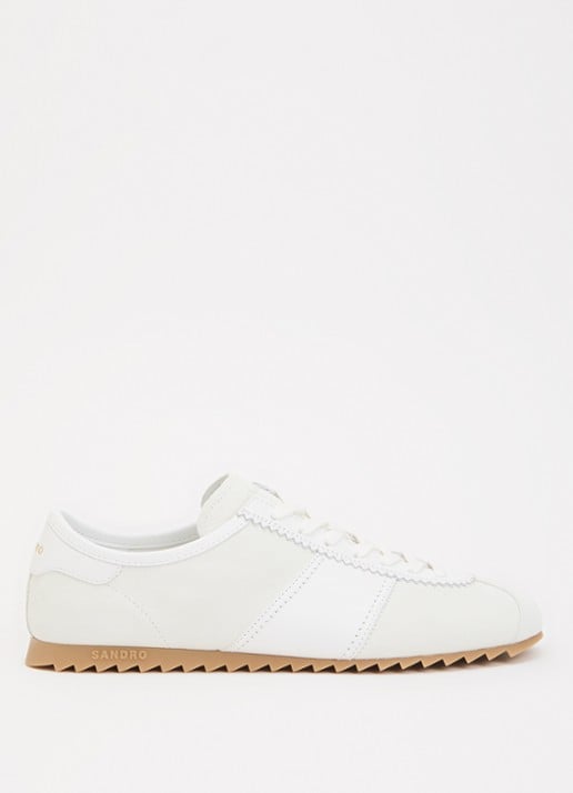 Sandro Sneaker van suède met details van leer