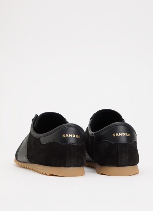 Sandro Sneaker van suède met leren details - achterkant 2 zwart