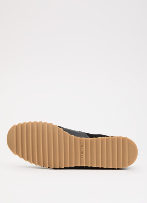 Sandro Sneaker van suède met leren details - detail 5 zwart