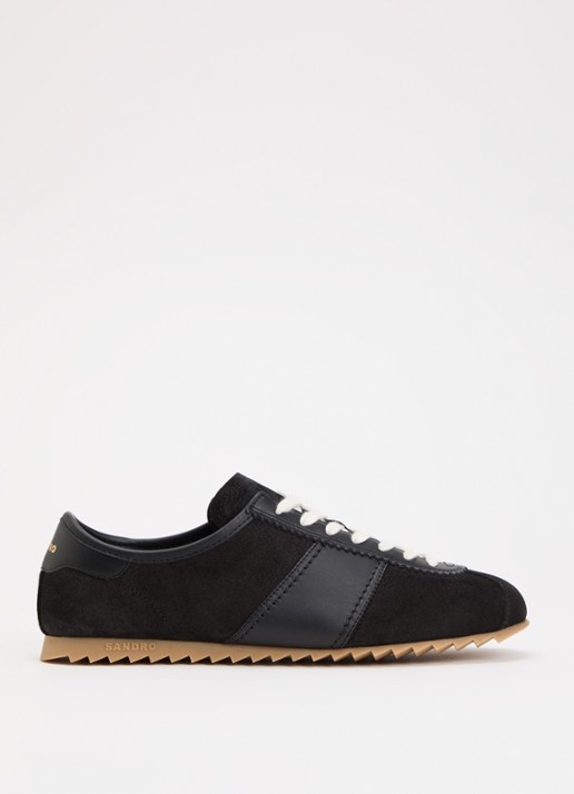Sandro Sneaker van suède met leren details