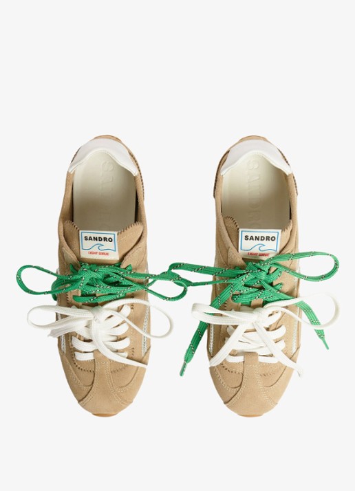 Sandro Sneaker van suède - detail 3 beige