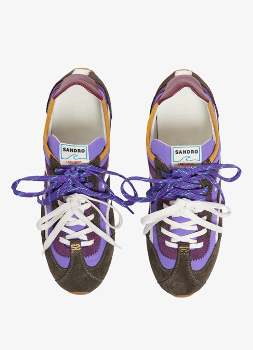 Sandro Sneakers van suède met dubbele veters - detail purple / paars