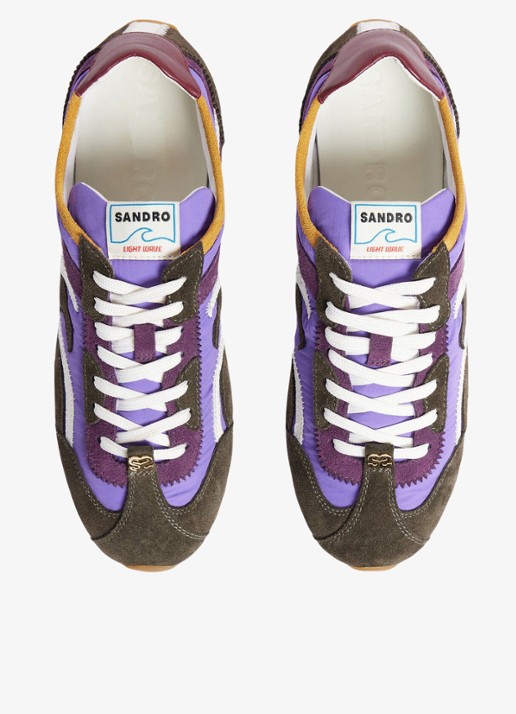 Sandro Sneakers van suède met dubbele veters - detail 4 purple / paars