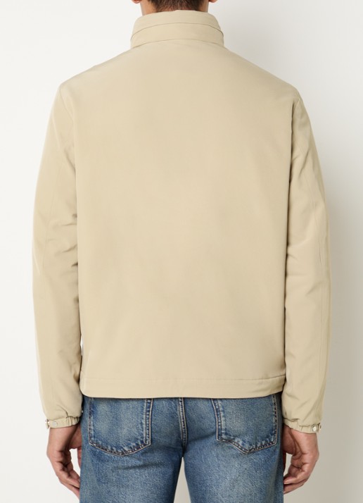 Sandro Softshell jack met opbergbare capuchon en steekzakken - achterkant sand / bruin