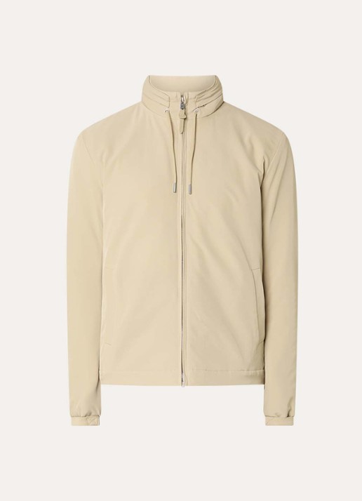Sandro Softshell jack met opbergbare capuchon en steekzakken - voorkant 3 sand / bruin