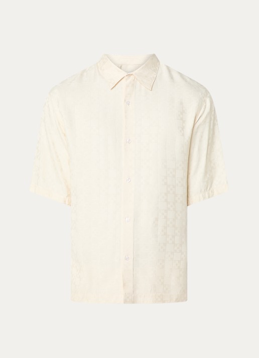 Sandro Square Cross loose-fit shirt - voorkant white / wit