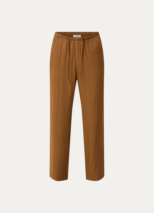 Sandro Straight fit broek met steekzakken - voorkant bruin