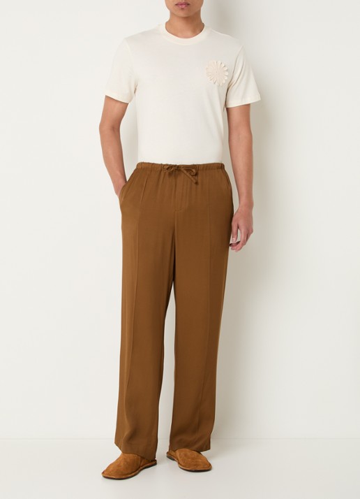 Sandro Straight fit broek met steekzakken - voorkant 2 bruin