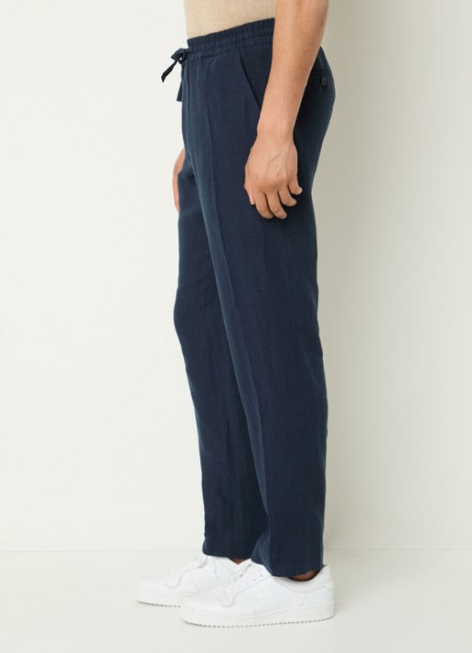 Sandro Straight fit broek met steekzakken - detail 2 donkerblauw