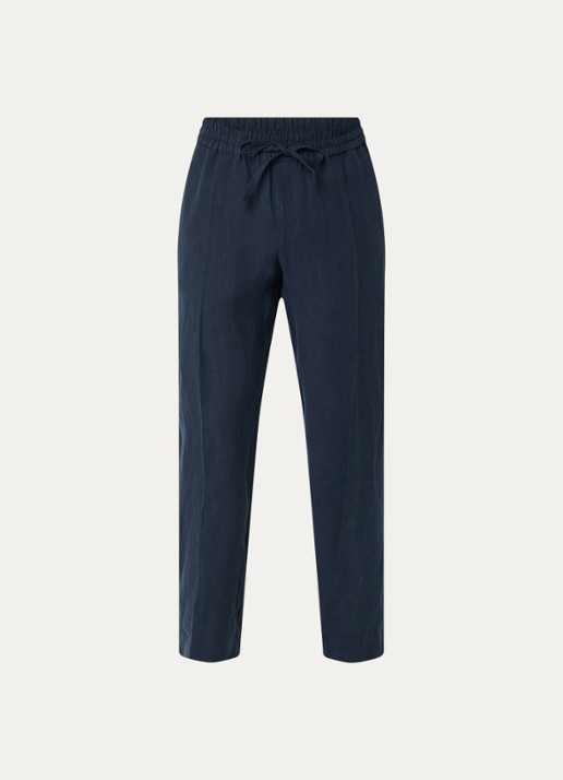 Sandro Straight fit broek met steekzakken - voorkant 3 donkerblauw