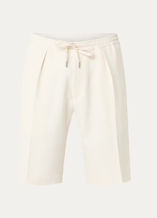 Sandro Straight fit korte broek met steekzakken - voorkant creme
