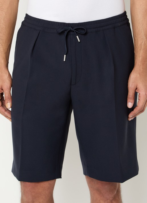 Sandro Straight fit korte broek met steekzakken - detail 4 donkerblauw