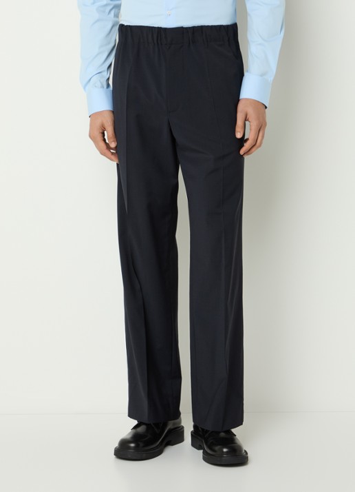 Sandro Straight fit pantalon in wolblend met steekzakken