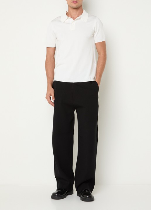 Sandro Straight fit pantalon met steekzakken - voorkant 4 zwart