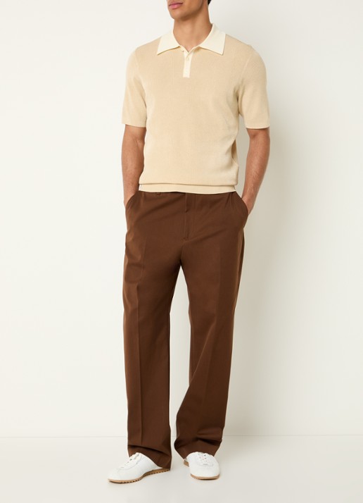 Sandro Straight fit pantalon met steekzakken - voorkant 4 bruin