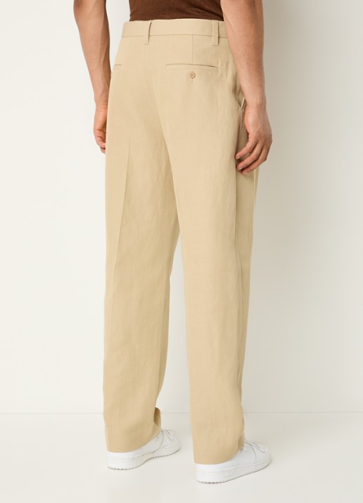 Sandro Straight fit pantalon met steekzakken - achterkant creme