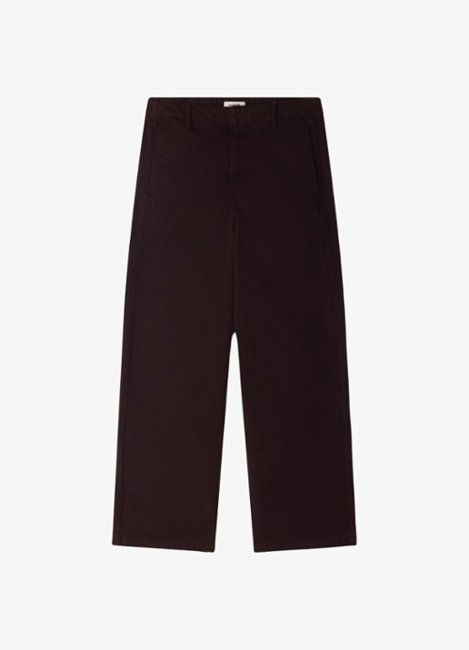 Sandro Straight fit pantalon met steekzakken - voorkant 5 chocoladebruin