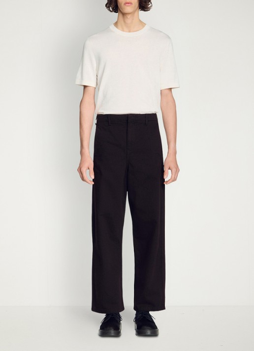 Sandro Straight fit pantalon met steekzakken - voorkant 6 chocoladebruin