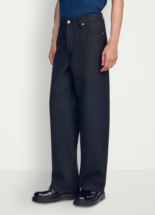 Sandro Straight fit pantalon met steekzakken - detail zwart