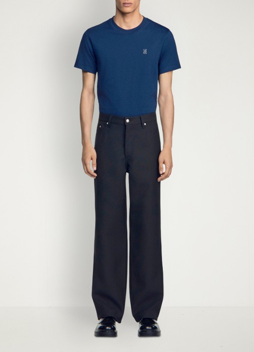 Sandro Straight fit pantalon met steekzakken - voorkant 6 zwart