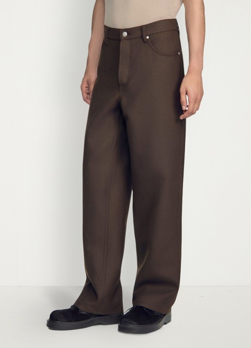 Sandro Straight fit pantalon met steekzakken - detail 3 taupe