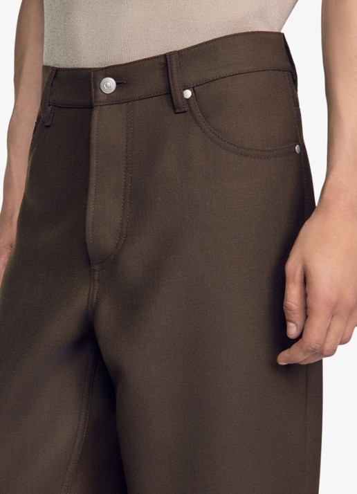 Sandro Straight fit pantalon met steekzakken - detail 5 taupe