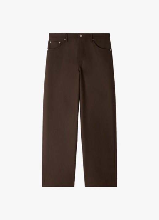 Sandro Straight fit pantalon met steekzakken - voorkant taupe